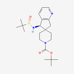 tert-Butyl (R)-5-(((R)-tert-butylsulfinyl)amino)-5,7-dihydrospiro[cyclopenta[b]pyridine-6,4'-piperidine]-1'-carboxylate