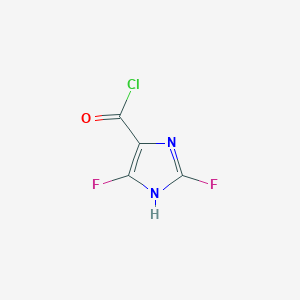 molecular formula C4HClF2N2O B12816549 2,5-difluoro-1H-imidazole-4-carbonyl chloride CAS No. 89676-64-2