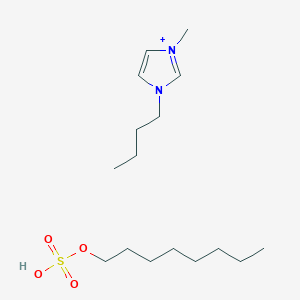 molecular formula C16H33N2O4S+ B12816586 1-Butyl-3-methylimidazol-3-ium;octyl hydrogen sulfate 