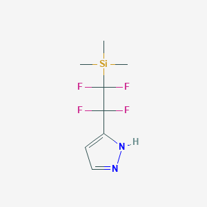 molecular formula C8H12F4N2Si B12816615 3-(1,1,2,2-Tetrafluoro-2-(trimethylsilyl)ethyl)-1h-pyrazole 