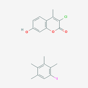 3-Chloro-7-hydroxy-4-methylchromen-2-one;1-iodo-2,3,4,5-tetramethylbenzene