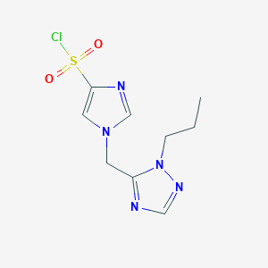 molecular formula C9H12ClN5O2S B12816635 1-((1-Propyl-1H-1,2,4-triazol-5-yl)methyl)-1H-imidazole-4-sulfonyl chloride 