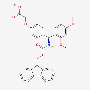 (S)-2-(4-(((((9H-Fluoren-9-yl)methoxy)carbonyl)amino)(2,4-dimethoxyphenyl)methyl)phenoxy)acetic acid