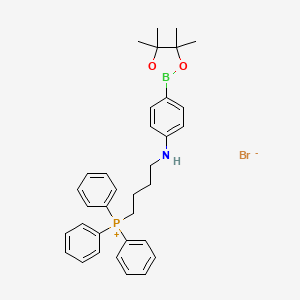 molecular formula C34H40BBrNO2P B12816692 (4-[4'-(Pinacolatoboron)phenylamino]butyl)triphenylphosphonium bromide 