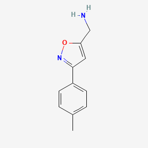 molecular formula C11H12N2O B12816719 5-Aminomethyl-3-p-methylphenylisoxazole 