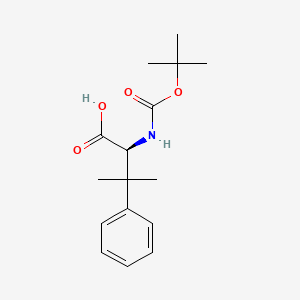 molecular formula C16H23NO4 B12816789 (S)-2-((tert-Butoxycarbonyl)amino)-3-methyl-3-phenylbutanoic acid 