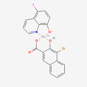 molecular formula C20H11BrCuINO4 B12816790 Copper, (4-bromo-3-hydroxy-2-naphthoato)(5-iodo-8-quinolinolato)- 