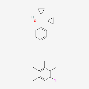 Dicyclopropyl(phenyl)methanol;1-iodo-2,3,4,5-tetramethylbenzene