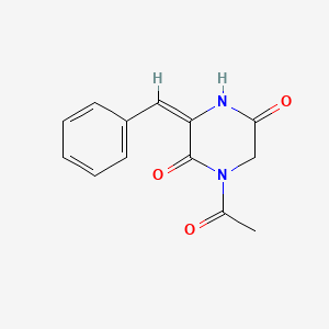 molecular formula C13H12N2O3 B12816825 1-Acetyl-3-(phenylmethylidene)piperazine-2,5-dione 