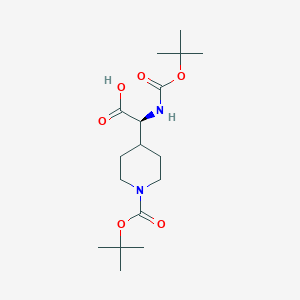 (S)-2-((tert-Butoxycarbonyl)amino)-2-(1-(tert-butoxycarbonyl)piperidin-4-yl)acetic acid