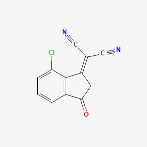 molecular formula C12H5ClN2O B12816883 2-(7-chloro-3-oxo-2,3-dihydro-1H-inden-1-ylidene)malononitrile 