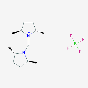 molecular formula C13H25BF4N2 B12816894 (2S,5S)-1-(((2S,5S)-2,5-Dimethylpyrrolidin-1-yl)methylene)-2,5-dimethylpyrrolidin-1-ium tetrafluoroborate 