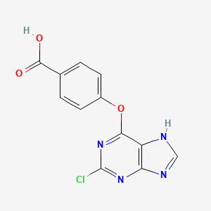 4-((2-Chloro-7H-purin-6-yl)oxy)benzoic acid