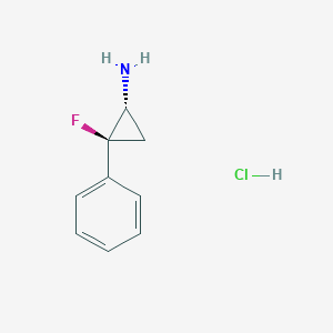 rel-(1R,2S)-2-Fluoro-2-phenylcyclopropanamine hydrochloride