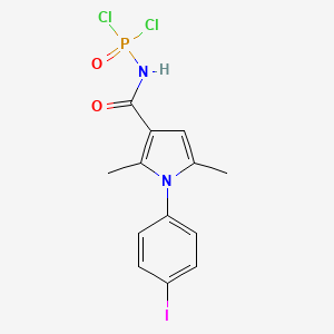 molecular formula C13H12Cl2IN2O2P B12816975 (1-(4-Iodophenyl)-2,5-dimethyl-1H-pyrrole-3-carbonyl)phosphoramidic dichloride 