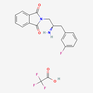 molecular formula C19H16F4N2O4 B12817023 2-[(S)-2-amino-3-(3-fluoro-phenyl)-propyl]isoindole-1,3-dione trifluoroacetic acid salt 