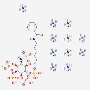 Myo-Inositol, 5-O-[6-(benzoylamino)hexyl]-, 1,2,3,4,6-pentakis(dihydrogen phosphate), decaammonium salt