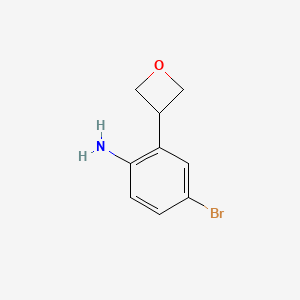 molecular formula C9H10BrNO B12817094 4-Bromo-2-(oxetan-3-yl)aniline 