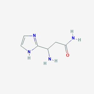 molecular formula C6H10N4O B12817117 3-amino-3-(1H-imidazol-2-yl)propanamide 