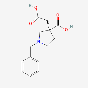 molecular formula C14H17NO4 B12817148 (R)-1-Benzyl-3-(carboxymethyl)pyrrolidine-3-carboxylic acid 