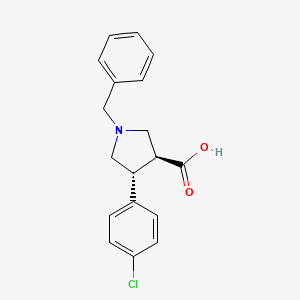 molecular formula C18H18ClNO2 B1281716 (3S,4R)-1-Benzyl-4-(4-chlorophenyl)pyrrolidine-3-carboxylic acid CAS No. 1417789-28-6