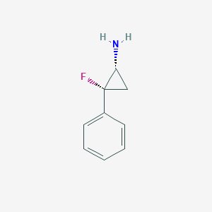 molecular formula C9H10FN B12817160 (1R,2R)-2-Fluoro-2-phenylcyclopropanamine CAS No. 810659-17-7