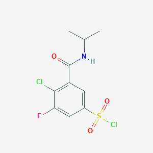 molecular formula C10H10Cl2FNO3S B12817195 4-Chloro-3-fluoro-5-(isopropylcarbamoyl)benzenesulfonyl chloride 