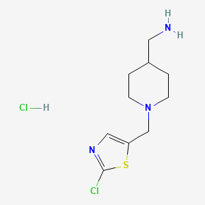 molecular formula C10H17Cl2N3S B12817257 (1-((2-Chlorothiazol-5-yl)methyl)piperidin-4-yl)methanamine hydrochloride 