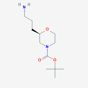 molecular formula C12H24N2O3 B12817277 tert-Butyl (R)-2-(3-aminopropyl)morpholine-4-carboxylate 