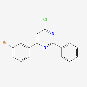 molecular formula C16H10BrClN2 B12817280 4-(3-Bromophenyl)-6-chloro-2-phenylpyrimidine 