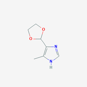 molecular formula C7H10N2O2 B12817304 5-(1,3-Dioxolan-2-yl)-4-methyl-1H-imidazole 