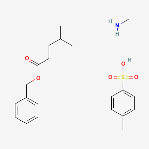 molecular formula C21H31NO5S B12817360 Benzyl 4-methylpentanoate;methanamine;4-methylbenzenesulfonic acid 