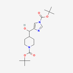 Tert-butyl 4-((1-(tert-butoxycarbonyl)-1H-imidazol-4-YL)(hydroxy)methyl)piperidine-1-carboxylate