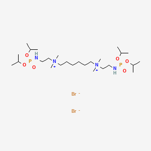 molecular formula C26H62Br2N4O6P2 B12817427 Hexamethylenebis(dimethyl(2-(diisopropylphosphonoamino)ethyl)ammonium bromide) CAS No. 20021-05-0