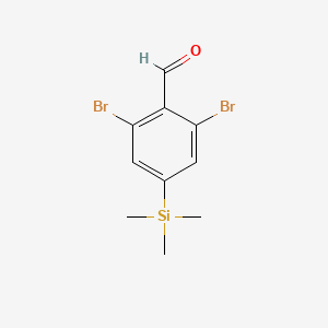 molecular formula C10H12Br2OSi B12817574 2,6-Dibromo-4-(trimethylsilyl)benzaldehyde 