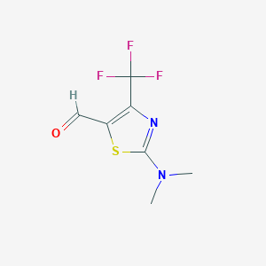 molecular formula C7H7F3N2OS B12817581 2-(Dimethylamino)-4-(trifluoromethyl)thiazole-5-carbaldehyde 