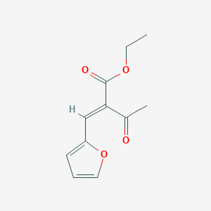 molecular formula C11H12O4 B12817653 Ethyl 2-acetyl-3-(2-furyl)acrylate CAS No. 17448-84-9