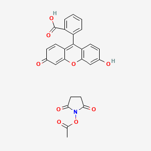 C 1609; Carboxyfluorescein Succinimidyl Ester; FLUOS; NHS-Fluorescein; Pierce NHS-Fluorescein; 1-[[[3',6'-Dihydroxy-3-oxospiro[isobenzofuran-1(3H),9'-[9H]xanthen]-5(or 6)-yl]carbonyl]oxy]-2,5-pyrrolidinedione