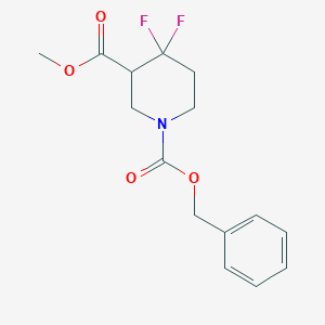 molecular formula C15H17F2NO4 B12817764 1-Benzyl 3-methyl 4,4-difluoropiperidine-1,3-dicarboxylate 