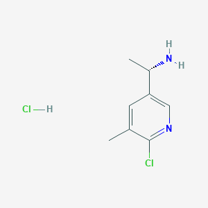 molecular formula C8H12Cl2N2 B12817814 (S)-1-(6-Chloro-5-methylpyridin-3-yl)ethan-1-amine hydrochloride 