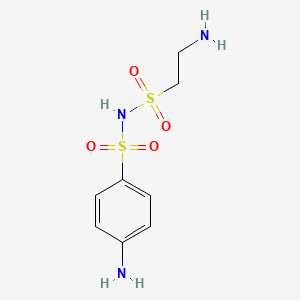 molecular formula C8H13N3O4S2 B12817821 Aniline, 4-taurylsulfamoyl- CAS No. 64049-30-5