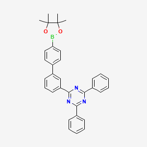 molecular formula C33H30BN3O2 B12817947 2,4-Diphenyl-6-(4'-(4,4,5,5-tetramethyl-1,3,2-dioxaborolan-2-yl)-[1,1'-biphenyl]-3-yl)-1,3,5-triazine 