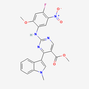 molecular formula C22H18FN5O5 B12817948 Methyl 2-((4-fluoro-2-methoxy-5-nitrophenyl)amino)-4-(1-methyl-1H-indol-3-yl)pyrimidine-5-carboxylate 