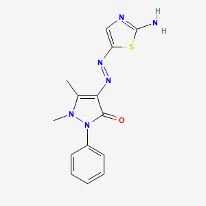 molecular formula C14H14N6OS B12817955 4-[N'-(2-Imino-2H-thiazol-5-ylidene)-hydrazino]-1,5-dimethyl-2-phenyl-1,2-dihydro-pyrazol-3-one 