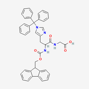 molecular formula C42H36N4O5 B12818021 Fmoc-His(Trt)-Gly-OH 