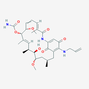 molecular formula C31H43N3O8 B12818087 [(4E,8S,9S,10E,12S,13R,14S,16R)-13-hydroxy-8,14-dimethoxy-4,10,12,16-tetramethyl-3,20,22-trioxo-19-(prop-2-enylamino)-2-azabicyclo[16.3.1]docosa-1(21),4,6,10,18-pentaen-9-yl] carbamate 