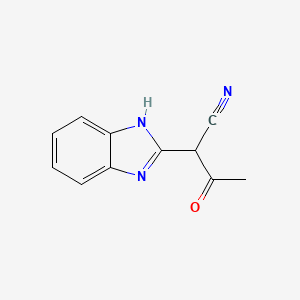 molecular formula C11H9N3O B12818114 2-(1H-1,3-benzodiazol-2-yl)-3-oxobutanenitrile 