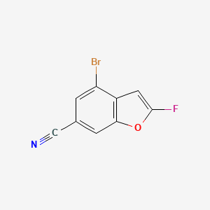 molecular formula C9H3BrFNO B12818201 4-Bromo-2-fluorobenzofuran-6-carbonitrile 