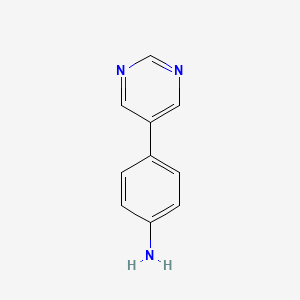 molecular formula C10H9N3 B1281827 4-(嘧啶-5-基)苯胺 CAS No. 69491-60-7