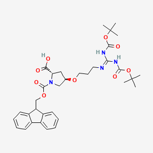 (2S,4R)-1-(((9H-Fluoren-9-yl)methoxy)carbonyl)-4-(3-((2,2,10,10-tetramethyl-4,8-dioxo-3,9-dioxa-5,7-diazaundecan-6-ylidene)amino)propoxy)pyrrolidine-2-carboxylic acid